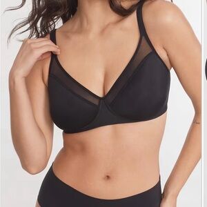 36 B Elegant Black Mesh Trim Bra wireless bra convertible cross back